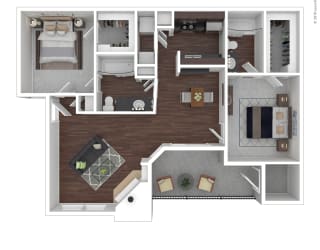 B3 Floor Plan at Infinity on the Mark, Dallas, TX, 75243